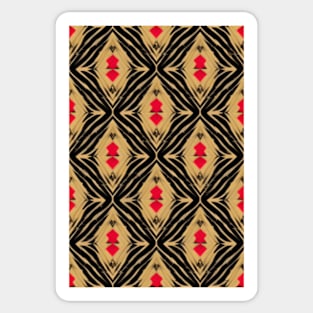 Red and Gold Pattern Sticker